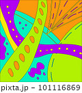 Bright abstraction with lines and shapes flat style, vector illustration. Decorative design element for backgrounds, contours and outlines, retro aesthetic 101116869