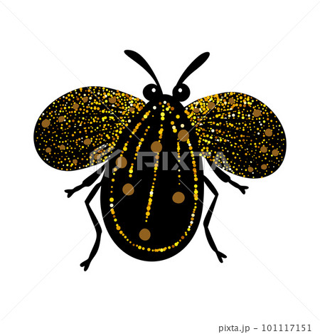 Black and gold glitter bug beetle, celestial vector fairy insect golden illustration Black and gold glitter bug beetle, celestial vector fairy insect golden illustration 101117151