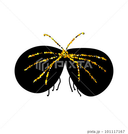 Black and gold glitter moth butterfly, celestial vector fairy insect bug illustration Black and gold glitter moth butterfly, celestial vector fairy insect bug illustration 101117167