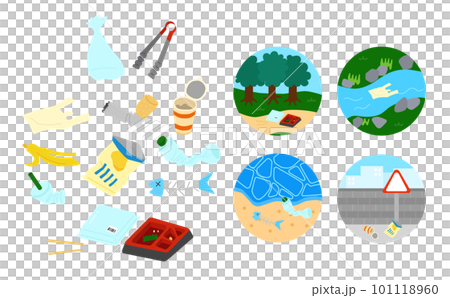 Illustration of picking up trash 101118960