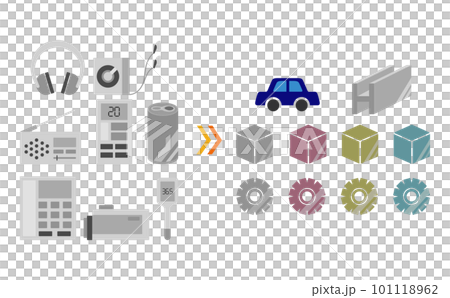 リサイクルできる金属製品のイラスト 101118962
