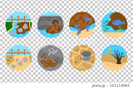 Illustration of water pollution and lack of water resources 101118965