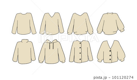 ベージュの洋服のイラストセット 101120274