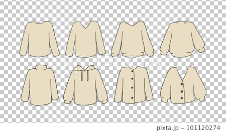 ベージュの洋服のイラストセット 101120274