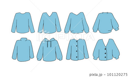 水色の洋服のイラストセット 水色の洋服のイラストセット 101120275