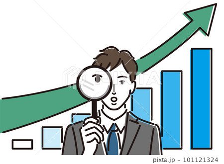 グラフを分析するビジネスマン グラフを分析するビジネスマン 101121324