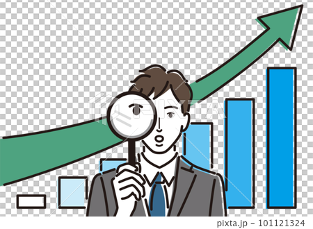 グラフを分析するビジネスマン グラフを分析するビジネスマン 101121324