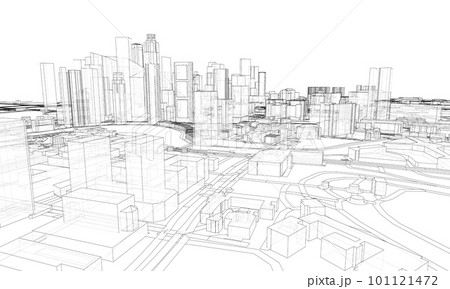 City view. Buildings and streets City view. Buildings and streets 101121472