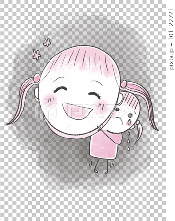 笑顔の仮面を持つ怯えた女の子 笑顔の仮面を持つ怯えた女の子 101122721