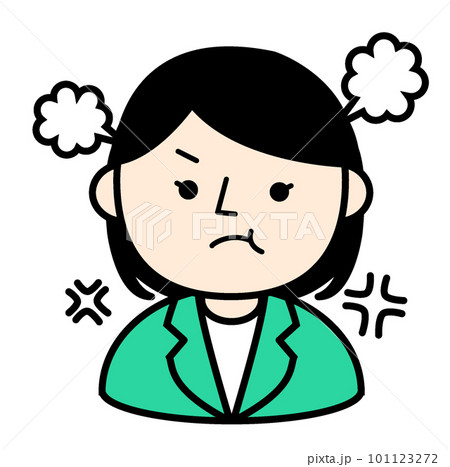 スーツをきた怒っている女性 会社員 人物シンプルイラスト スーツをきた怒っている女性 会社員 人物シンプルイラスト 101123272
