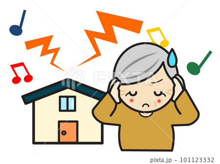 隣人の騒音に悩むおばあさん 101123332