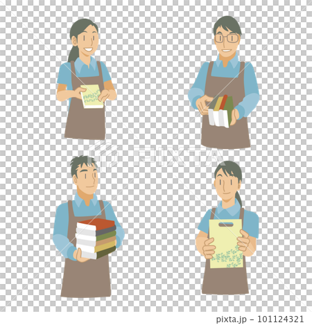 material of people working in a bookstore 101124321