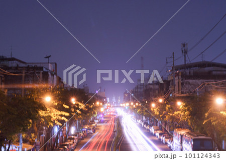 Night View of Big Buddha of Wat Paknam in Bangkok 101124343