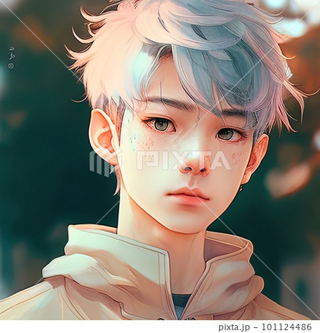 Cool anime boy style with earphones, generated by AI 25934713 Stock Photo  at Vecteezy