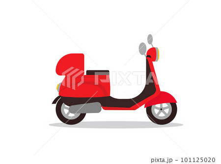 red scooter motorcycle delivery courier transport vector graphics red scooter motorcycle delivery courier transport vector graphics 101125020