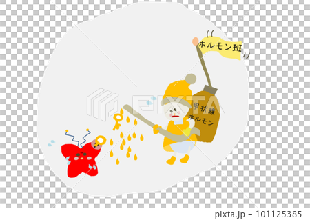甲亢荷爾蒙可愛插畫 101125385