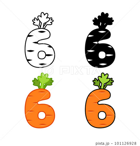 Number 6 in flat style isolated 101126928
