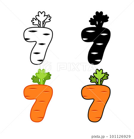 Number 7 in flat style isolated 101126929