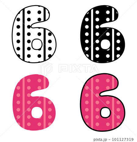 Number 6 in flat style isolated Number 6 in flat style isolated 101127319