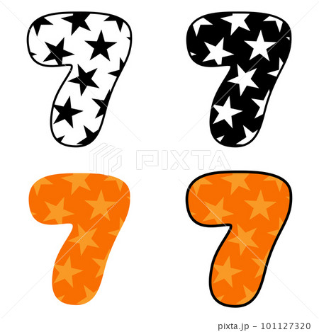 Number 7 in flat style isolated Number 7 in flat style isolated 101127320