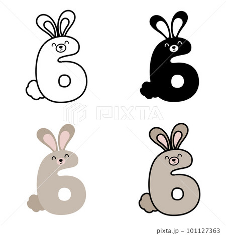 Number 6 in flat style isolated Number 6 in flat style isolated 101127363