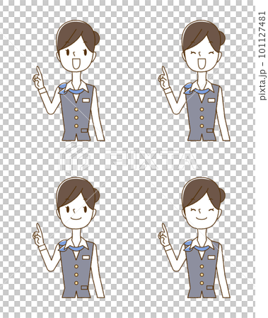 青いスカーフの女性　ポイント 101127481