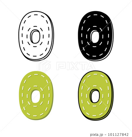 Number 0 in flat style isolated Number 0 in flat style isolated 101127842