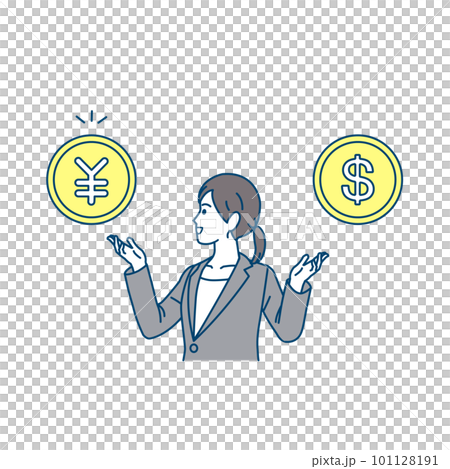 穿西裝的女人推薦貨幣，日元 女商人 101128191