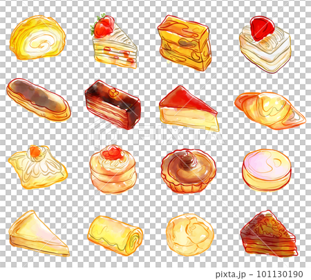 水彩繪製的各種蛋糕插圖集 水彩繪製的各種蛋糕插圖集 101130190
