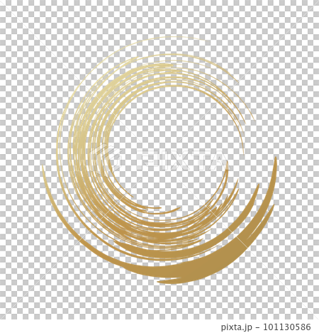 Background illustration of a golden brush circle drawn with a brush 101130586