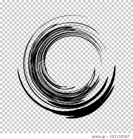 筆で描いた黒の筆丸の背景イラスト 101130587
