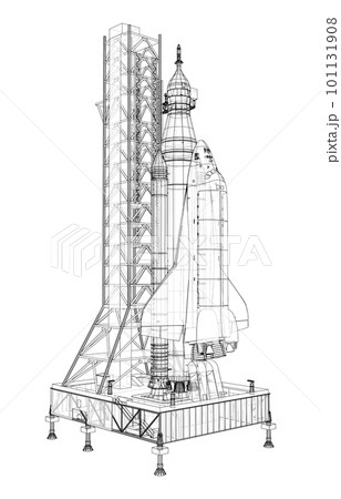 Space Rocket on launch pad 101131908