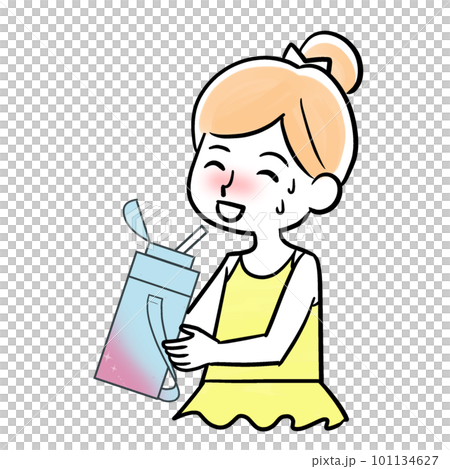 Smiling girl rehydrating 101134627