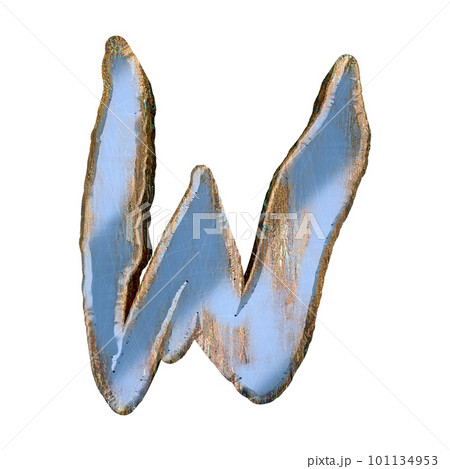 3D rendered rusty letter.Metallic custom font.  101134953