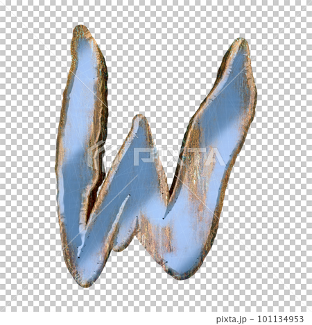 3D rendered rusty letter.Metallic custom font.  101134953