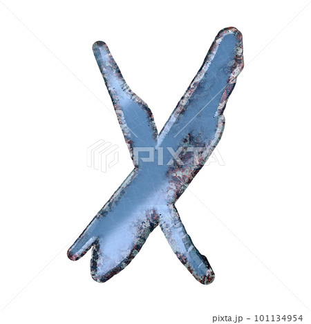 3D rendered rusty letter.Metallic custom font. 3D rendered rusty letter.Metallic custom font. 101134954