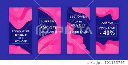 Advertising design social networks instagram stories. Set of sale web banner, poster, cover for online shopping, marketing, promo, discount products. Modern insta cover template. Vector illustration. Advertising design social networks instagram stories. Set of sale web banner, poster, cover for online shopping, marketing, promo, discount products. Modern insta cover template. Vector illustration. 101135785