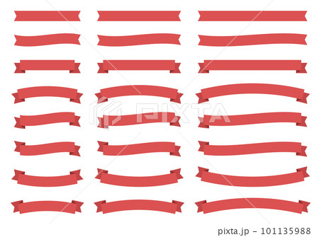 シンプルな赤いリボンの大中小バリエーションセット 101135988