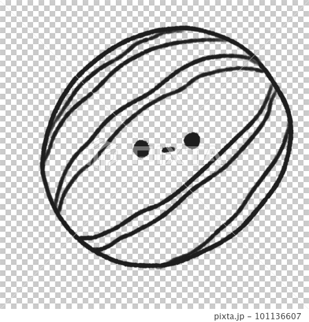 Hand-drawn Cute Line Watermelon, Cute fruit character design in doodle style Hand-drawn Cute Line Watermelon, Cute fruit character design in doodle style 101136607
