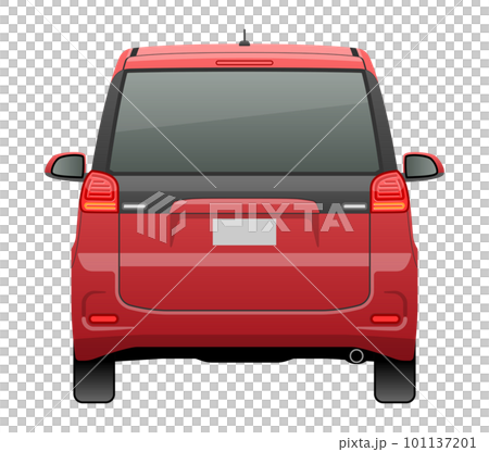 後方から見た車のイラスト（SSミニバン） 101137201