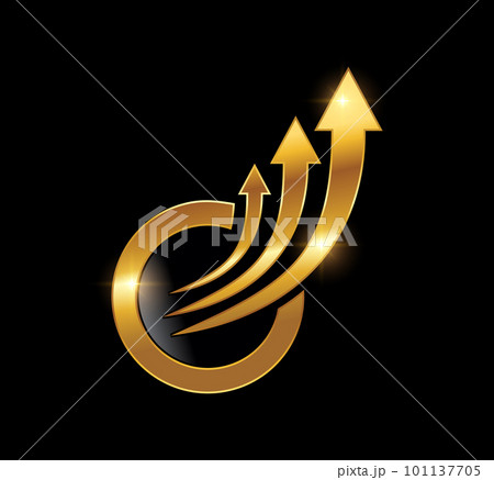 Golden Circle and Arrow Logo Vector Icon Golden Circle and Arrow Logo Vector Icon 101137705