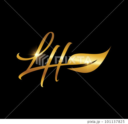 Golden Monogram Logo Initial Letters LH Golden Monogram Logo Initial Letters LH 101137825
