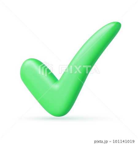 Green check mark 3d icon. 101141019