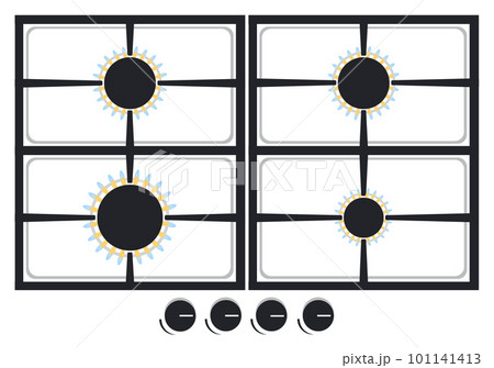 cooking surface of gas stove for kitchen vector illustration cooking surface of gas stove for kitchen vector illustration 101141413