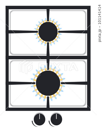 cooking surface of gas stove for kitchen vector illustration 101141414