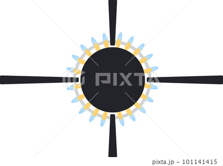 cooking surface of gas stove for kitchen vector illustration 101141415