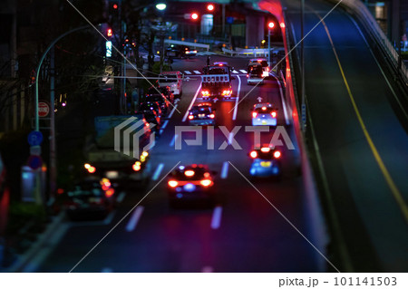 ミニチュア風・夜の山手通り 大橋ジャンクション周辺の夜景【夜景イメージ】 ミニチュア風・夜の山手通り 大橋ジャンクション周辺の夜景【夜景イメージ】 101141503