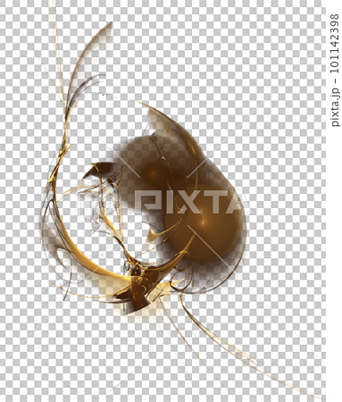 abstract shapeless pattern in yellow-brown colors without background, isolated element 101142398