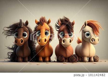 cute cartoon ponies