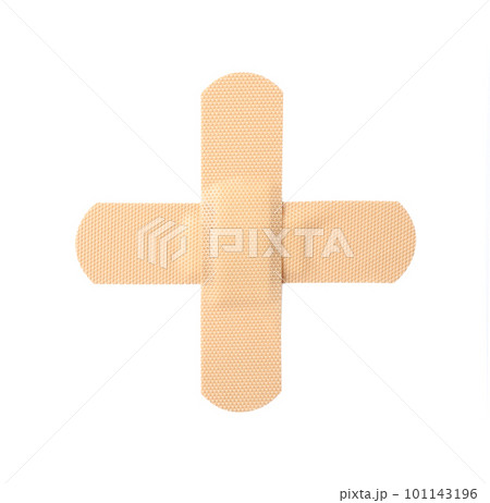 Medical sticking plasters isolated on white. First aid item Medical sticking plasters isolated on white. First aid item 101143196